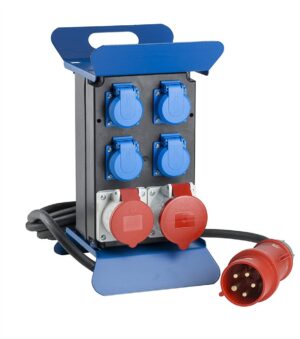 CEE-Verteilung 32A, 32A <=> 1 x 32A (CEE), 1 x 16A (CEE), 3 x 230V (Schuko)