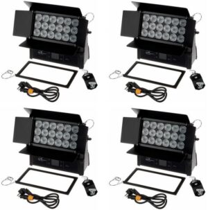 LED-Fluter-Set, 4 x LED-Fluter, Ignition Co6 V2, Outdooor IP65 wasserfest, 18 x 15Watt RGBW LED, W-DMX