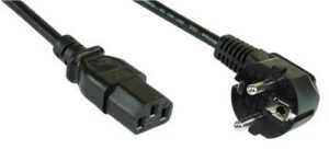 Kaltgeräte (f) <=> Schuko-Stecker-Kabel (m), 2m