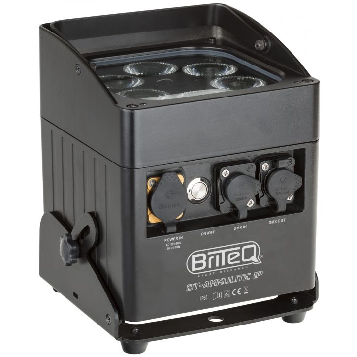 LED-Scheinwerfer BT-AKKULITE IP, Outdooor IP65 wasserfest, 6 x 10Watt LED, W-DMX, kabellos