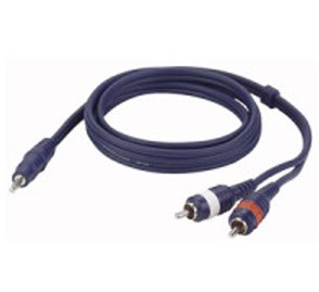 Mini-Klinke 3,5mm (m) <=> 2 x Cinch (m) Kabel, 3m
