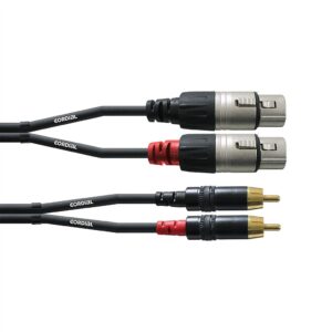 Cinch (m) <=> XLR (f) Kabel, 3m (zweifach)