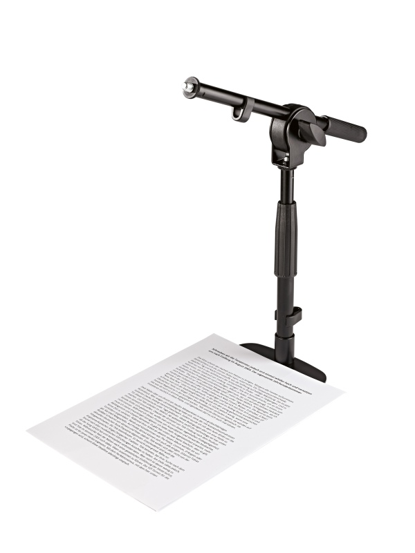 Mikrofon-Tischstativ, flacher Standfuß mit Schwenkarm, K&M – Bild 4