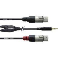 Mini-Klinke (m) <=> 2 x XLR (w) Kabel, 3m