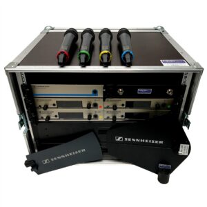 Funkmikrofon-Set Sennheiser EW 365 G3, E-BAND, 4 x Handfunkmikrofon, inkl. Empfängerstationen und Antennenspitter