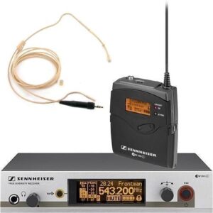 Funkmikrofon Sennheiser EW 352 G3, E-BAND, 1 x Nackenbügelmikrofon, beige & Taschensender, inkl. Empfängerstation
