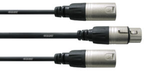 XLR-Y-Adapter, XLR (f) <=> 2 x XLR (m)